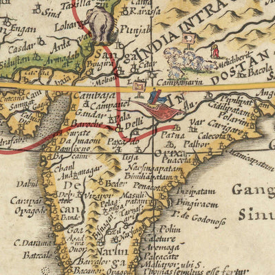 Old Map of The Silk Road, 1640 by Willem Blaeu & The Unique Maps Co.