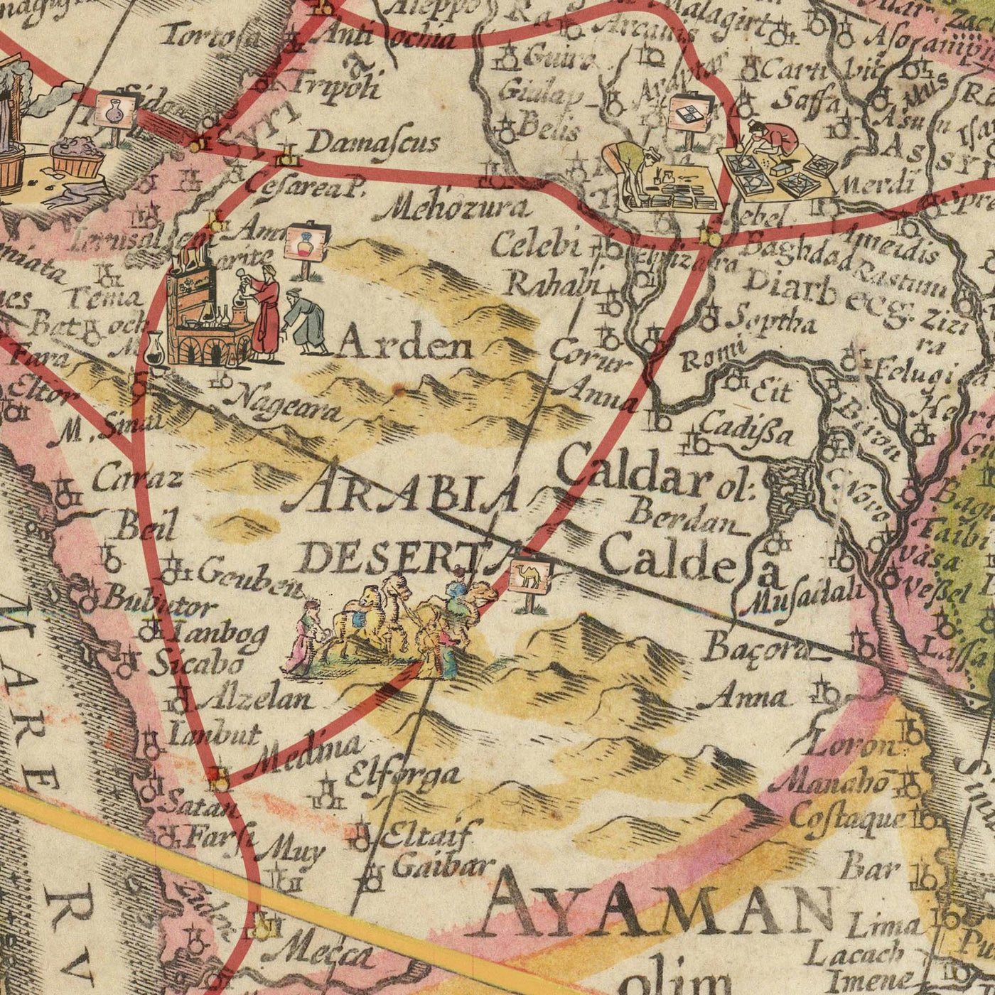 Old Map of The Silk Road, 1640 by Willem Blaeu & The Unique Maps Co.