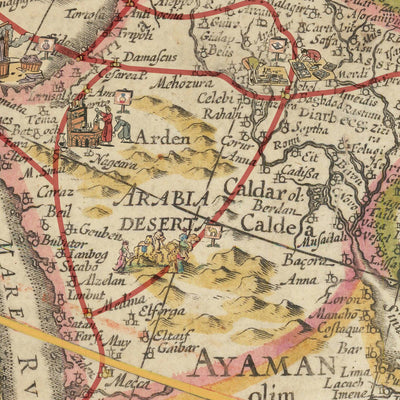 Old Map of The Silk Road, 1640 by Willem Blaeu & The Unique Maps Co.