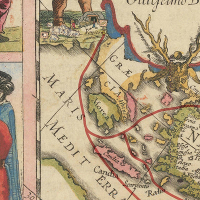 Old Map of The Silk Road, 1640 by Willem Blaeu & The Unique Maps Co.