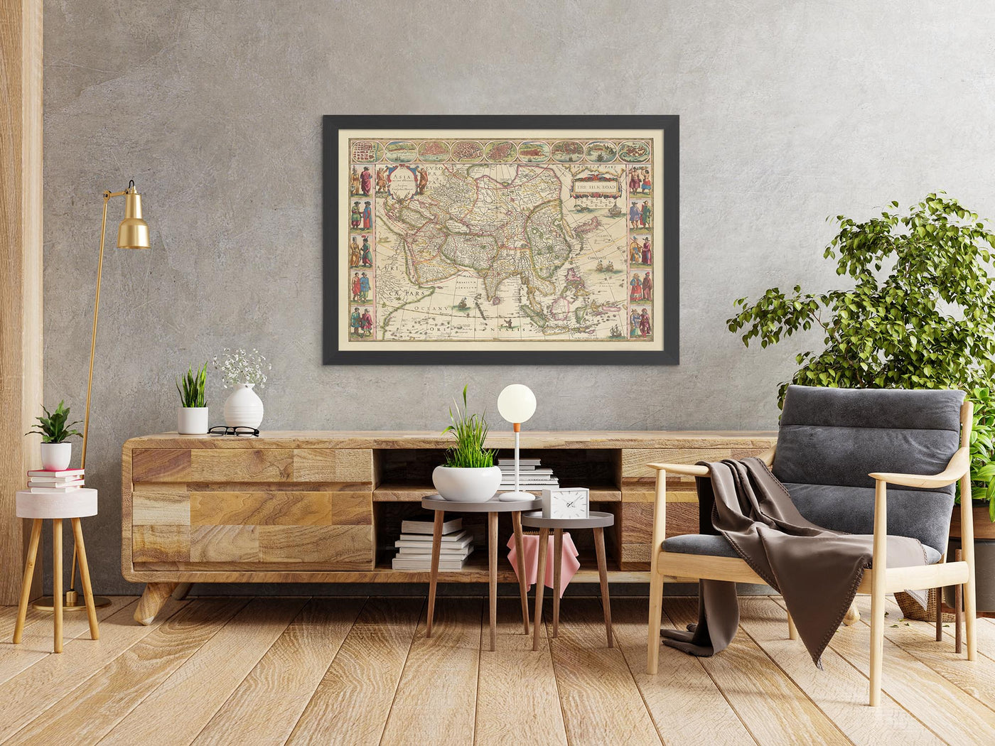 Old Map of The Silk Road, 1640 by Willem Blaeu & The Unique Maps Co.