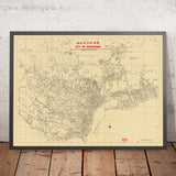Mapa antiguo de la ciudad de Singapur por SIT, 1955: Bukit Timah, Saranggong, Ulu Kalang, Ang Mo Kio y el asentamiento malayo 