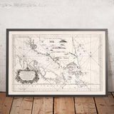 Ancienne carte de Singapour et du détroit de Malacca par Bellin, 1755 : Île de Singapour, Malaisie, Indonésie, Lingga 