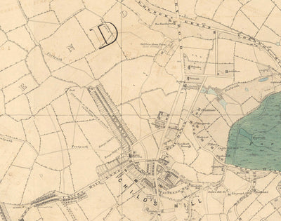 Old Colour Map of North London, 1891 - Hampstead, Cricklewood, Golders Green, Brent - NW2, NW3, NW11, NW4