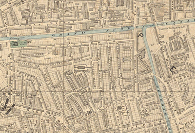 Old Colour Map of South London in 1891 - Camberwell, Peckham, Walworth, Nunhead, Old Kent Road - SE5, SE17, SE15, SE1, SE16