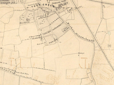 Antiguo mapa en color del sureste de Londres, 1891 - Lewisham, Ladywell, Brockley, Catford - SE4, SE13, SE23, SE6