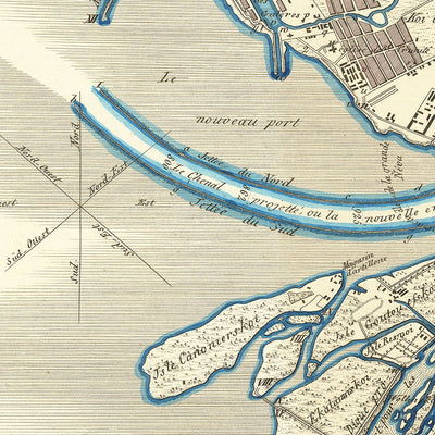 Antigua mapa de San Petersburgo por Wiebeking, 1840: Prospekt Nevsky, Vasilievsky, río Fontanka, paseo marítimo, inundación de 1824 