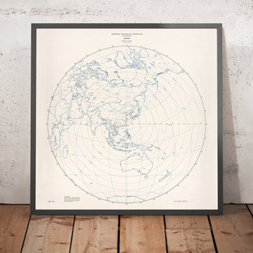 Mapa antiguo de Taipei: CIA, 1968: muestra la proyección equidistante azimutal del mundo alrededor de Taipei