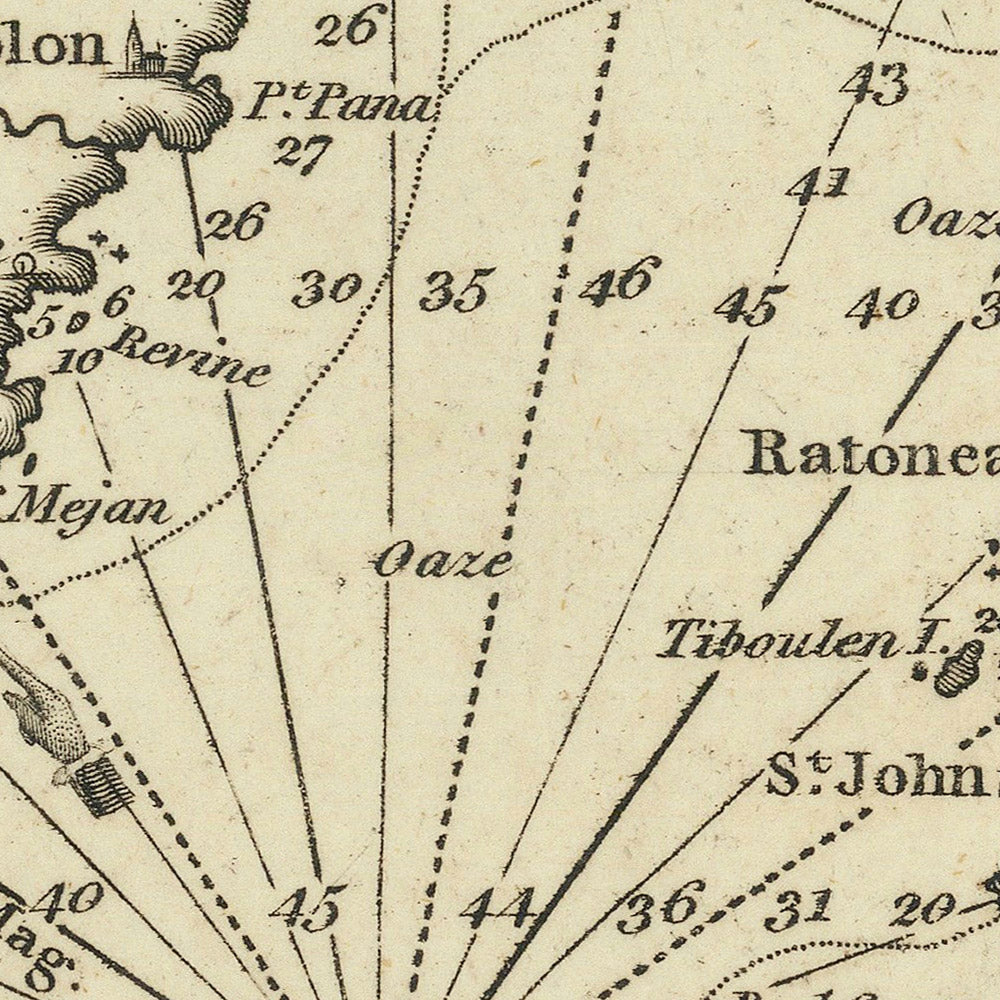 Ancien Bay de Marseille, France Carte Nautique par Heather, 1802 : Les Îles, Installations Militaires 
