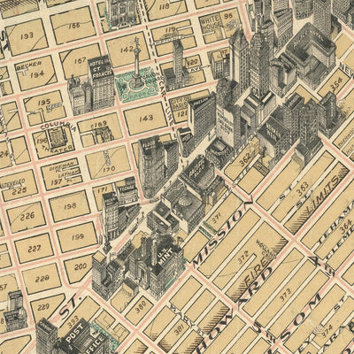 Seltene riesige Straßenkarte von San Francisco von Chevalier, 1911 