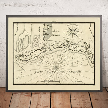Alter Venedig Eingang Seekarte von Heather, 1802: Adria, Venezianisches Arsenal, Inseln 