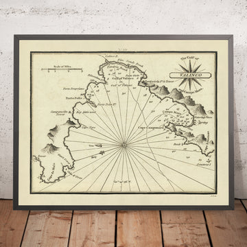 Vecchio Golfo di Valinco, Carta Nautica della Corsica di Heather, 1802: Campo Moro, Torre di Porticciola 