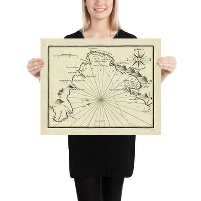 Old Gulf of Valinco, Corsica Nautical Chart by Heather, 1802: Campo Moro, Porticciola Tower