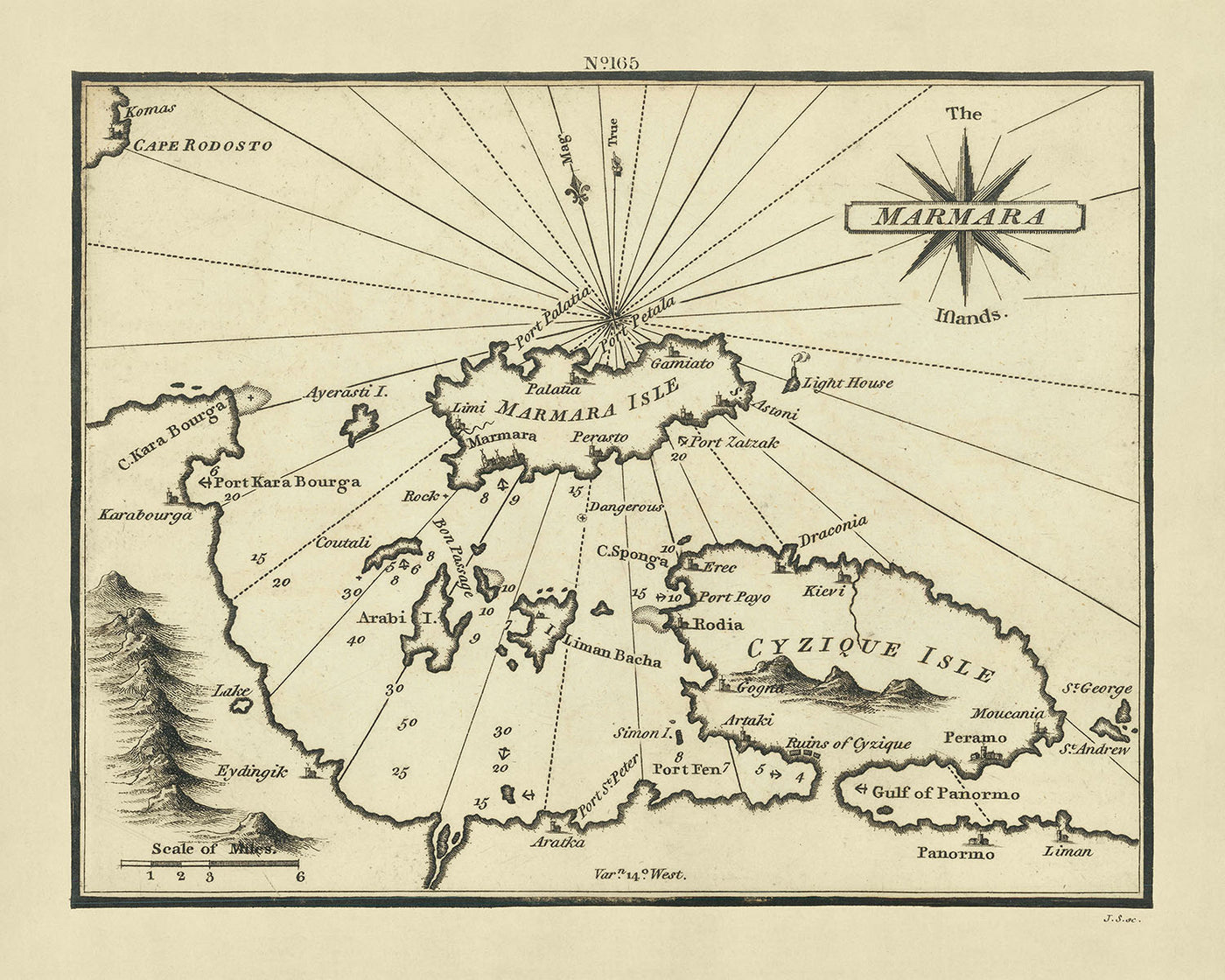 Carta Náutica de las Islas Marmara Antiguas por Heather, 1802: Turquía, Dardanelos, Bósforo, Troya Antigua 