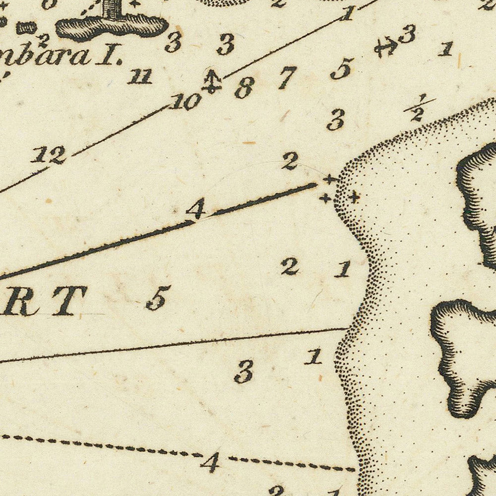 Old Port of Trapani, Sicily Nautical Chart by Heather, 1802: Italy, Fortifications, Salt Pits, Fishing Huts