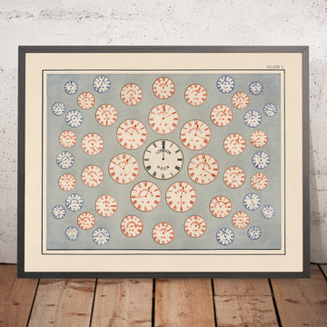 Horloges des fuseaux horaires autour du monde par AK Johnston, 1906 