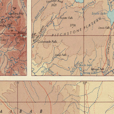 Alte Karte der Nationalparks der USA, 1967: Yellowstone, Grand Canyon, Yosemite, Crater Lake 