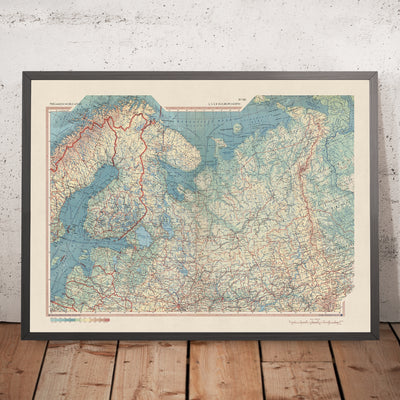 Ancienne carte de l'URSS en Europe du Nord, 1967 : Estonie, Finlande, Lettonie, Russie, Atlas politique et physique 