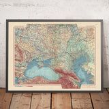 Mapa antiguo de la URSS del sur y Europa del Este, 1967: Mapa político y físico detallado 