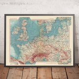 Mappa antica dell'Europa occidentale, 1967: Mappa politica e fisica dettagliata, vie di navigazione 