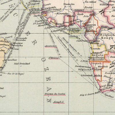 Antigua Mapa Mundial Alemán (Weltkarte) de Stieler, 1940: Últimos Meses de la Segunda Guerra Mundial, Fronteras Políticas 
