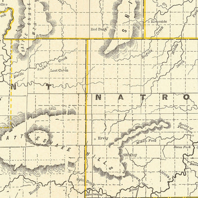 Alte Karte von Wyoming von Cram, 1891: Yellowstone, Grand Teton, Wind River Range 