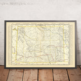 Alte Karte von Wyoming von Cram, 1891: Yellowstone, Grand Teton, Wind River Range 