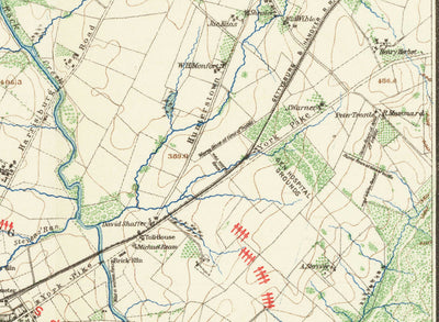 Old Map of the Battle of Gettysburg in 1900 by Julius Bien - North vs. South, Confederacy vs. Union Civil War Chart
