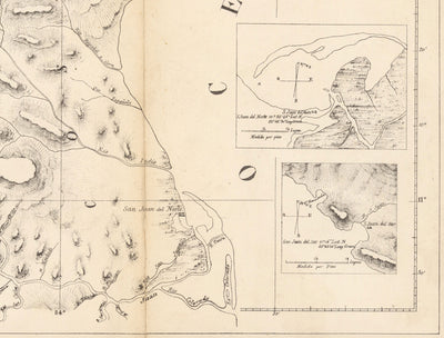 Old Map of Nicaragua in 1863 by Sonnestern - Managua, Leon, Chinandega, Esteli, Lake Nicaragua