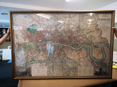 Big Old Map of London by C&J Greenwood, 1830 - Handcoloured