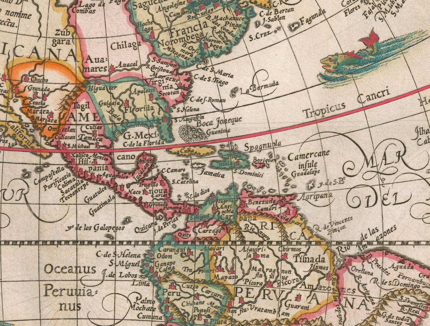 Mappa del Mondo Antico, 1596, Mappa Atlante di Johannes Baptista Vrients 