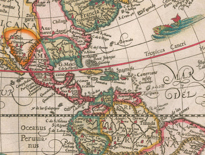 Mappa del Mondo Antico, 1596, Mappa Atlante di Johannes Baptista Vrients 