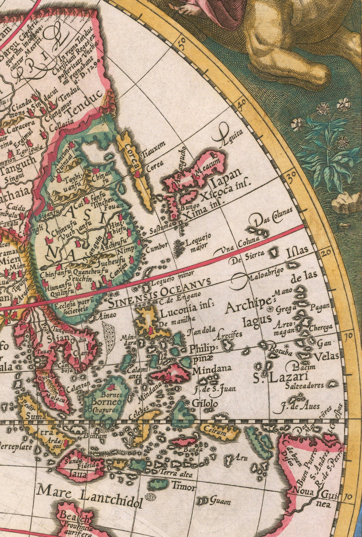 Mappa del Mondo Antico, 1596, Mappa Atlante di Johannes Baptista Vrients 
