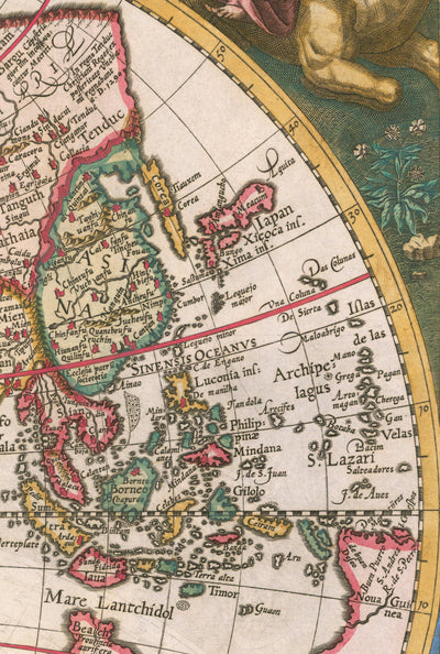 Mappa del Mondo Antico, 1596, Mappa Atlante di Johannes Baptista Vrients 