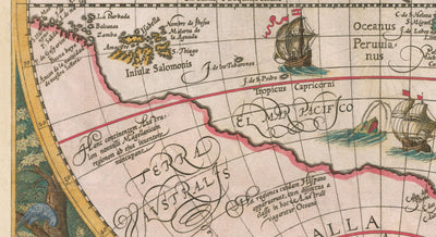 Mappa del Mondo Antico, 1596, Mappa Atlante di Johannes Baptista Vrients 
