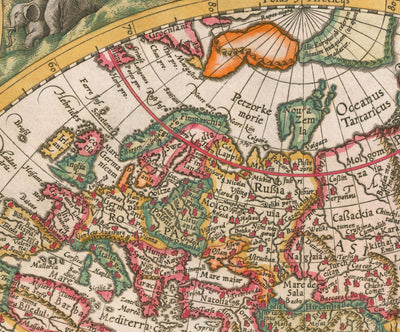 Mappa del Mondo Antico, 1596, Mappa Atlante di Johannes Baptista Vrients 