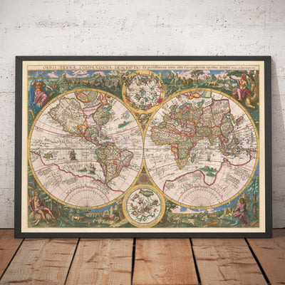 Mappa del Mondo Antico, 1596, Mappa Atlante di Johannes Baptista Vrients 