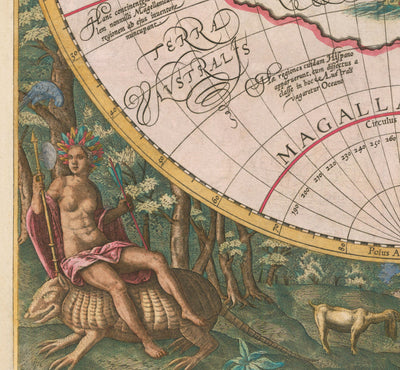 Mappa del Mondo Antico, 1596, Mappa Atlante di Johannes Baptista Vrients 