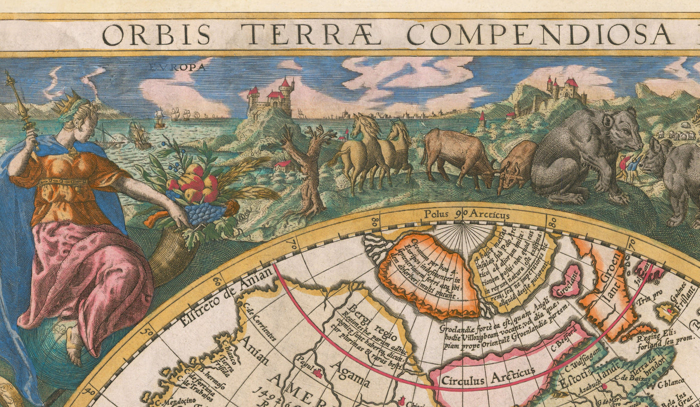 Mappa del Mondo Antico, 1596, Mappa Atlante di Johannes Baptista Vrients 