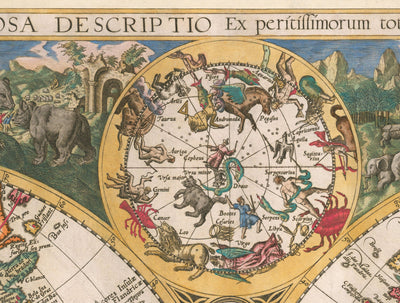 Mappa del Mondo Antico, 1596, Mappa Atlante di Johannes Baptista Vrients 