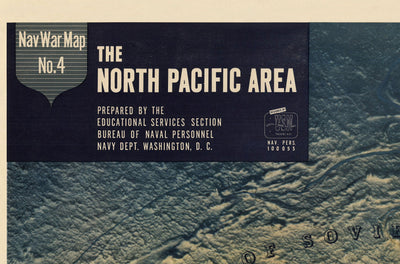 NavWarMap No. 4 - Old World War 2 Map, 1944 - Pacific Battles, Pearl Harbour, US vs. Japan - US Navy Educational & Propaganda Map