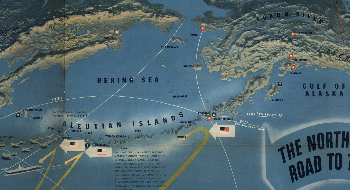 NavWarMap No. 4 - Old World War 2 Map, 1944 - Pacific Battles, Pearl Harbour, US vs. Japan - US Navy Educational & Propaganda Map