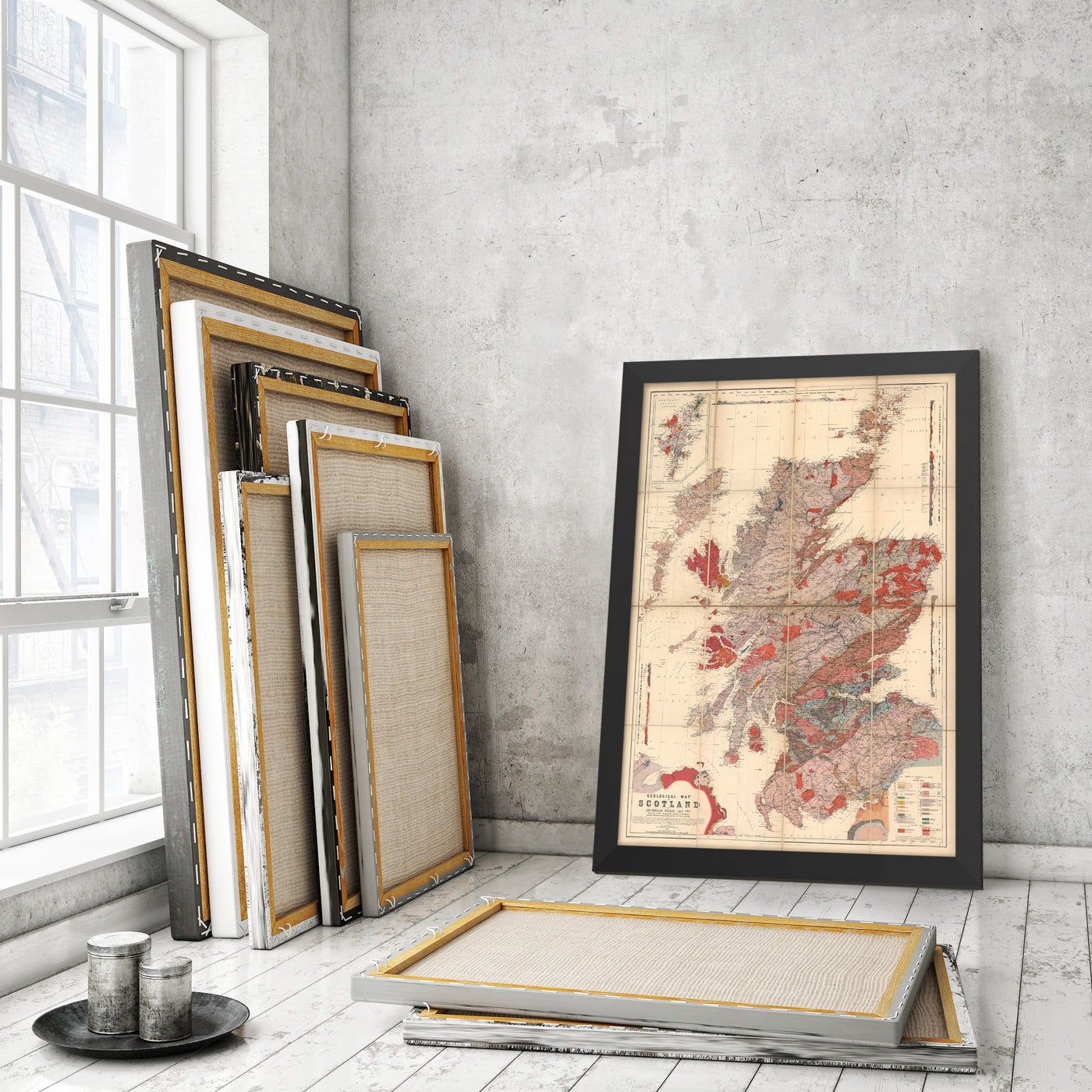 Scotland Geology Map - Old Map of Scotland by A. Geikie, 1876