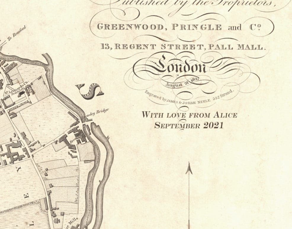 Big Old Map of London by C&J Greenwood, 1830 - Handcoloured