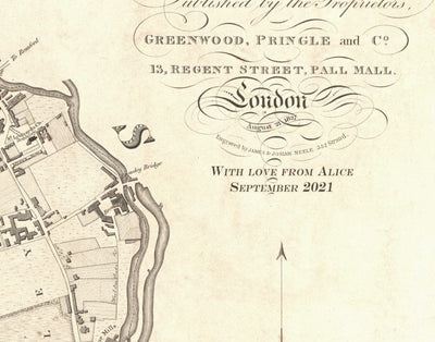 Big Old Map of London by C&J Greenwood, 1830 - Handcoloured