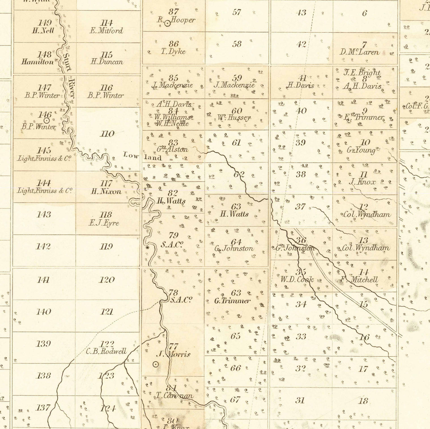 Ancienne carte d'Adélaïde, Australie du Sud, par John Arrowsmith, 1839 - Brighton, Port, Norwood, Glenelg Beach