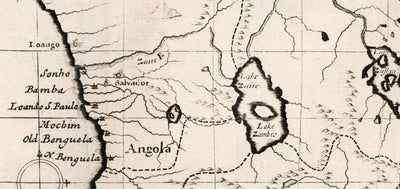 Antiguo mapa de África en 1700 por Edward Wells - Egipto, Islas Canarias, Negrolandia, Sahara, Madagascar, Guinea, Congo