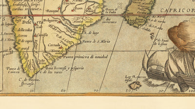 Old Map of Africa by Abraham Ortelius, 1570 - First Map of African Continent - Nubia, Zanzibar, Central Africa, Nile