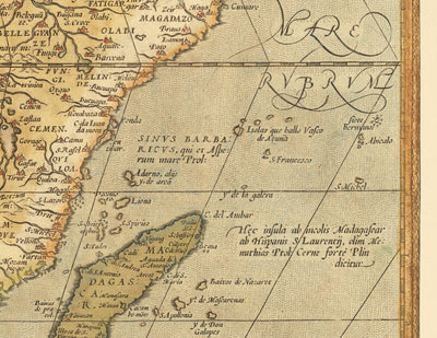 Old Map of Africa by Abraham Ortelius, 1570 - First Map of African Continent - Nubia, Zanzibar, Central Africa, Nile