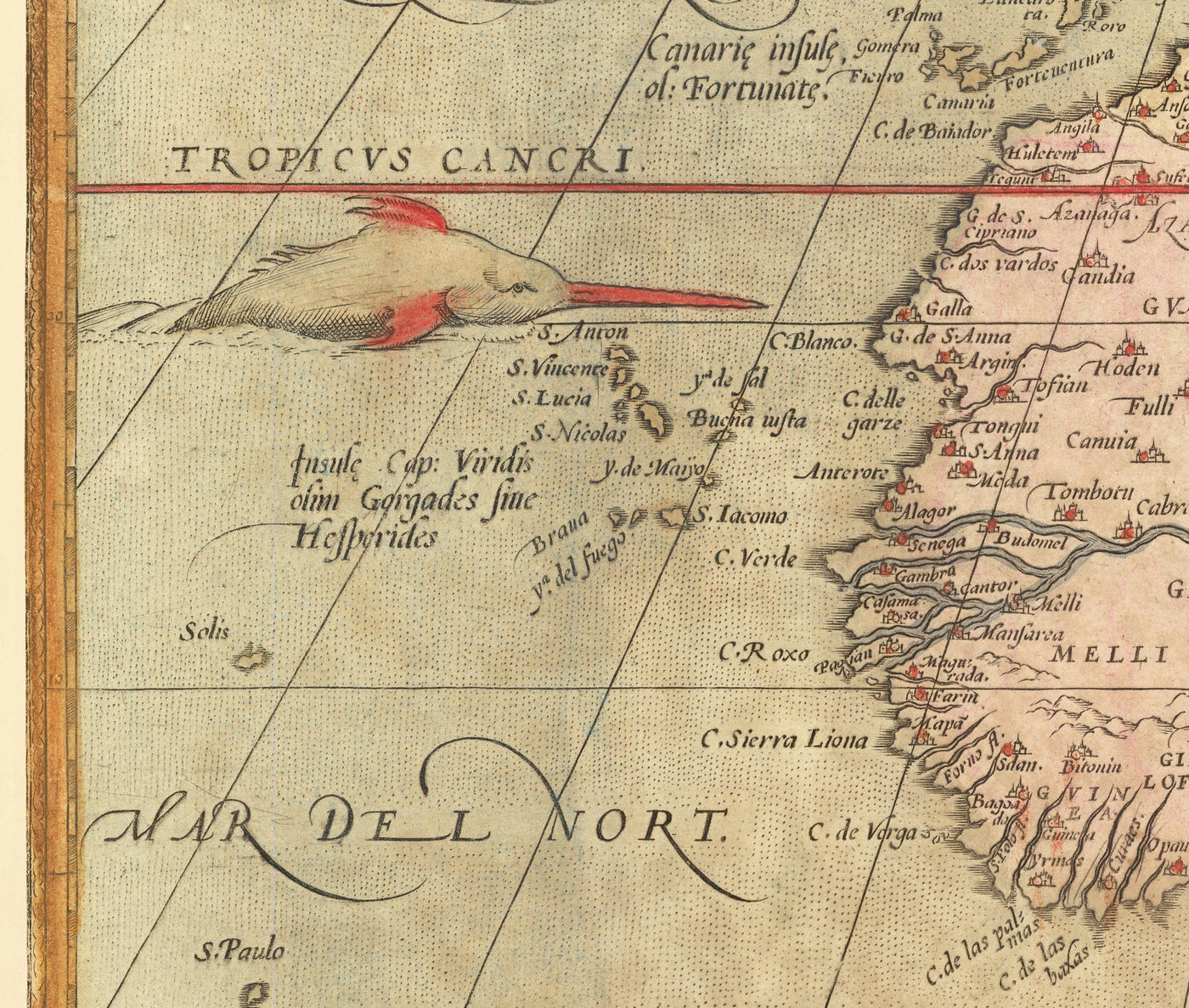 Old Map of Africa by Abraham Ortelius, 1570 - First Map of African Continent - Nubia, Zanzibar, Central Africa, Nile